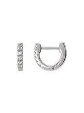 Load image into Gallery viewer, Itty Bitty Diamond Huggie Earrings
