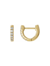 Load image into Gallery viewer, Itty Bitty Diamond Huggie Earrings
