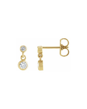 Load image into Gallery viewer, Double Diamond Drop Studs
