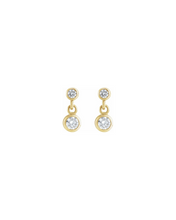 Load image into Gallery viewer, Double Diamond Drop Studs
