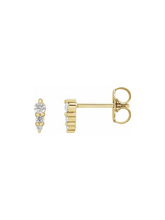 Load image into Gallery viewer, Diamond Trio Drop Studs
