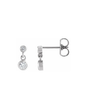 Load image into Gallery viewer, Double Diamond Drop Studs
