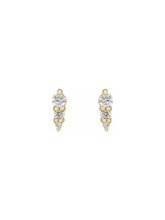 Load image into Gallery viewer, Diamond Trio Drop Studs
