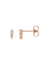 Load image into Gallery viewer, Diamond Trio Drop Studs
