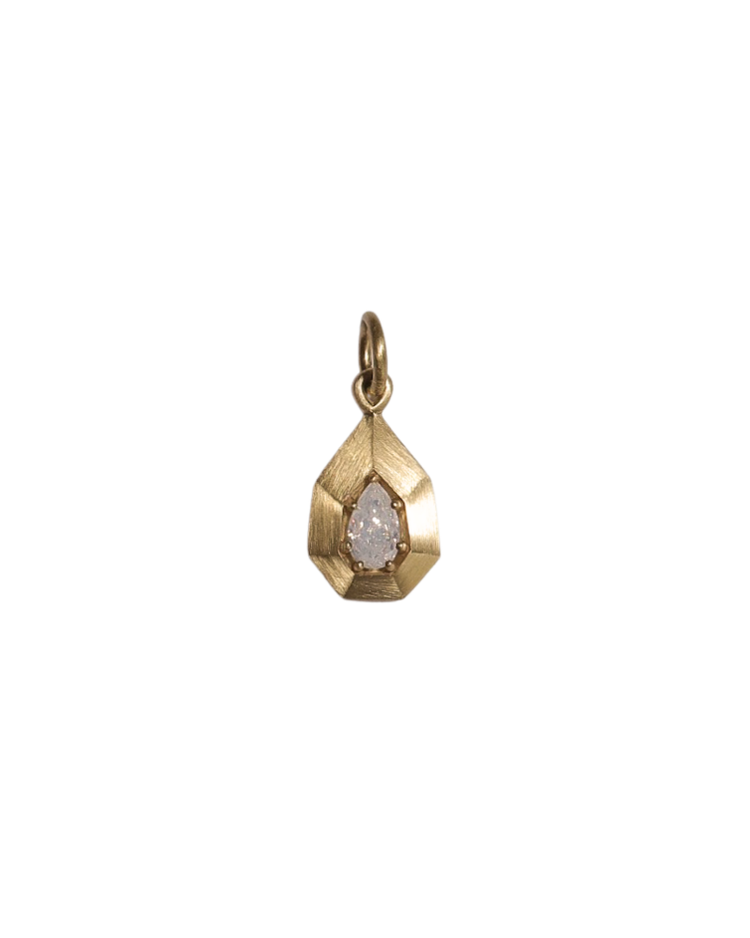 18k Phoenix Flame Necklace - 0.44ct Fancy White Pear Diamond