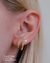 Load image into Gallery viewer, Baguette Huggie Earrings
