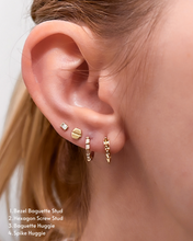 Load image into Gallery viewer, Baguette Huggie Earrings
