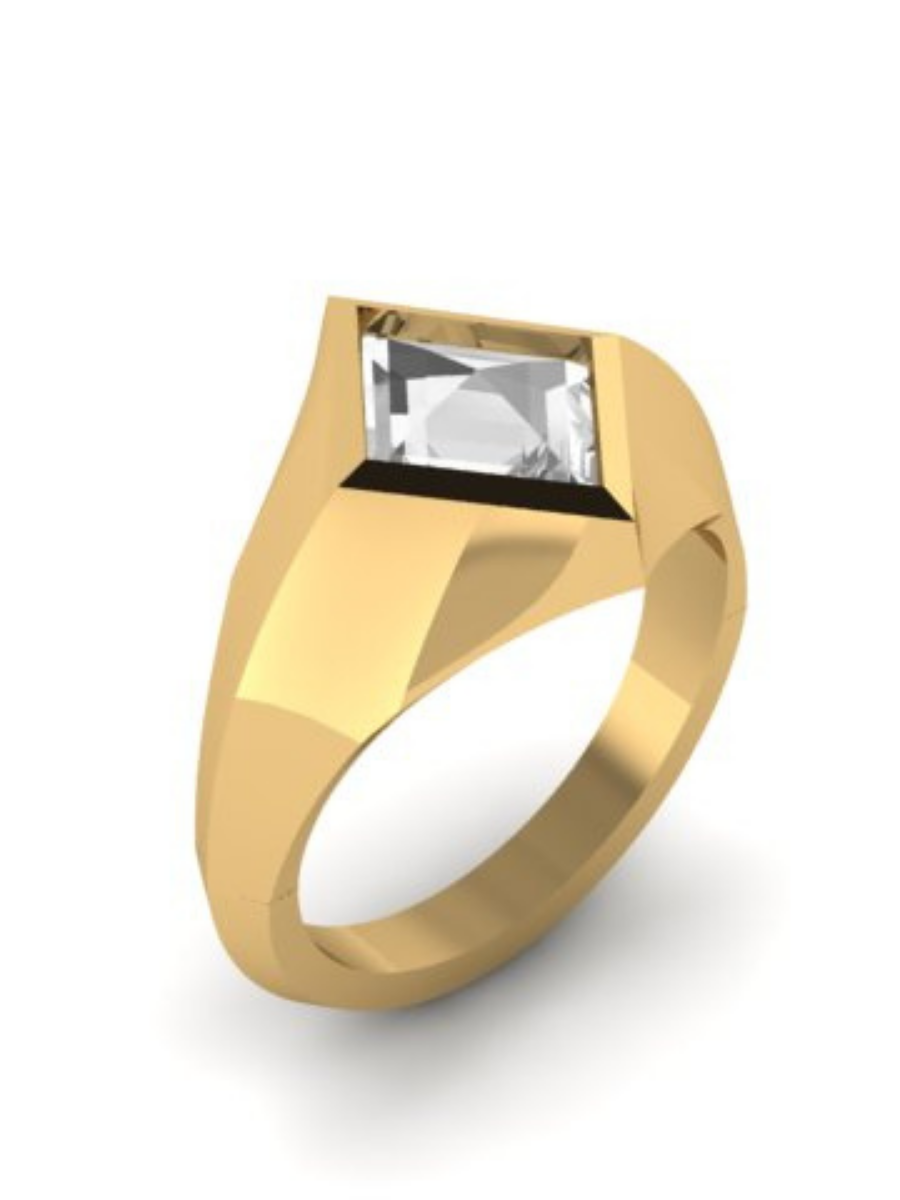 Artemis Signet Ring - 1.14ct Opalescent Diamond