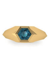 Load image into Gallery viewer, Artemis Signet Ring - 0.61ct Teal Sapphire
