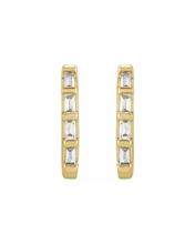 Load image into Gallery viewer, Baguette Huggie Earrings
