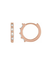 Load image into Gallery viewer, Baguette Huggie Earrings
