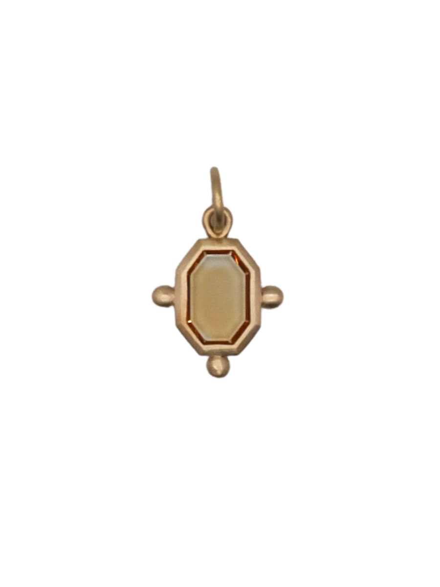The Fates Necklace - 0.94ct Portrait Cut Orange Sapphire