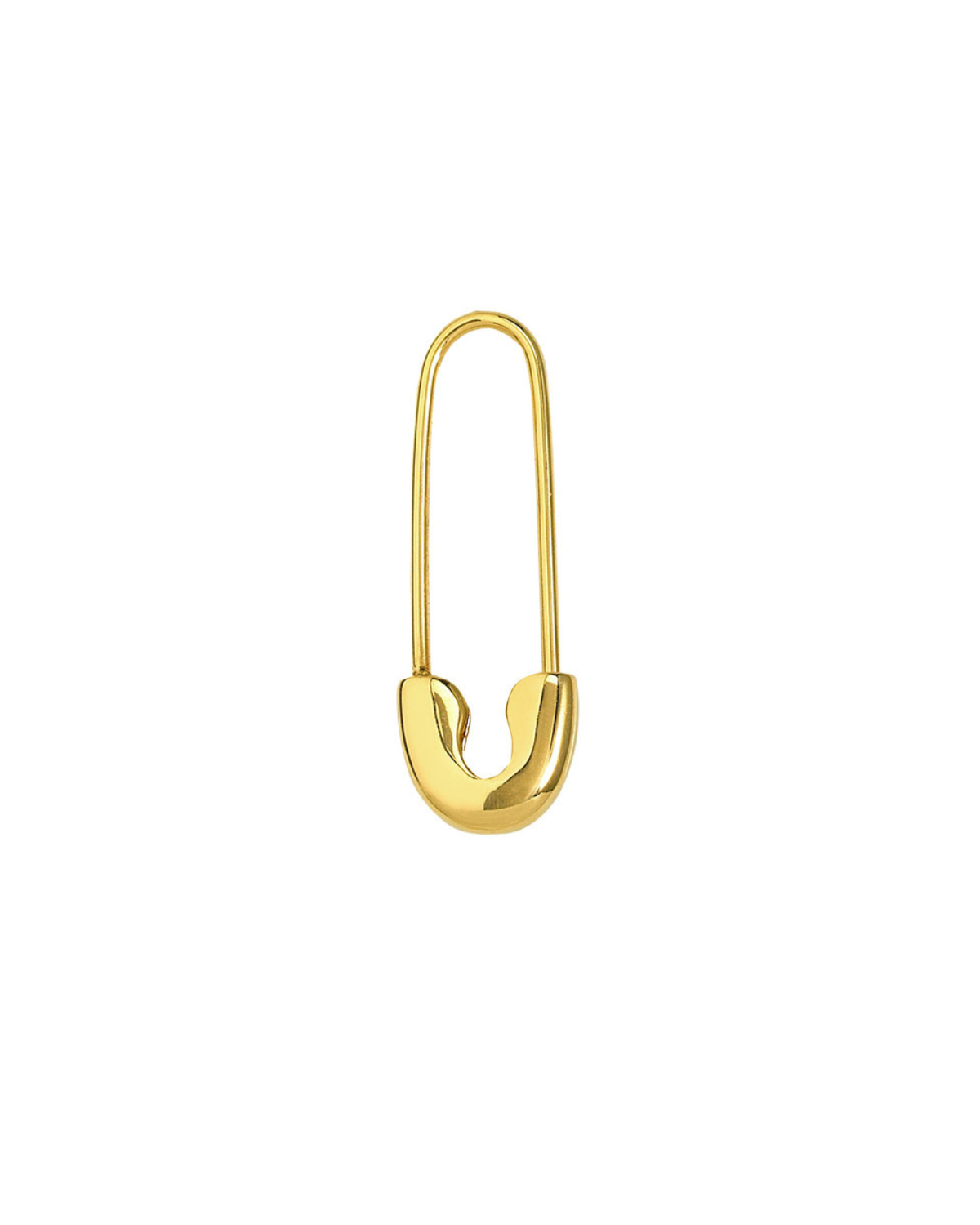 Solid Gold Safety Pin Dangle Earrings