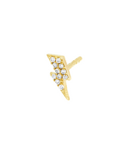 Load image into Gallery viewer, Diamond Lightning Bolt Mini Studs
