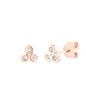 Load image into Gallery viewer, Bezel-Set Diamond Trio Studs
