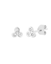 Load image into Gallery viewer, Bezel-Set Diamond Trio Studs
