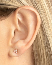 Load image into Gallery viewer, Bezel-Set Diamond Trio Studs
